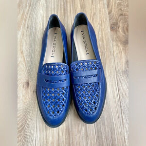 Via Spiga Pop-blue One Of A Kind Lug Loafers 6 LNC